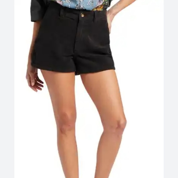 Abercrombie And Fitch Black Faux Suede Leather Shorts Minimalist Clean Girl - Picture 8 of 8